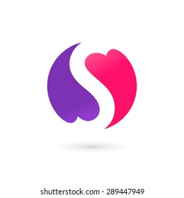 Letter S heart logo icon design template elements
