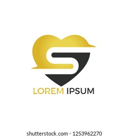 Letter S heart vector logo design.