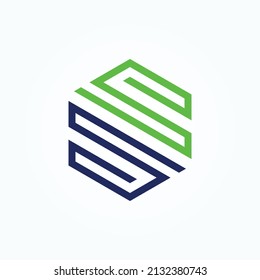 Letter S Hexagon 3 vector design illustration