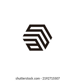 Letter a and S, hexagon geometric symbol simple logo vector
