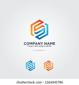 Letter s hexagon logo design