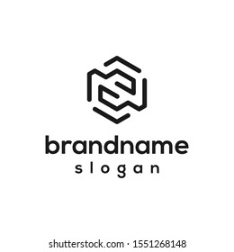 letter S in hexagon logo design vector