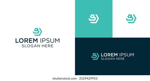 letter s hexagon logo design vector illustration template
