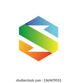 Letter S Hexagon Logo Vector