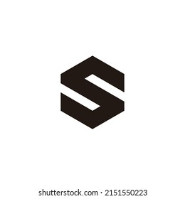 Letter S hexagon outline simple symbol logo vector