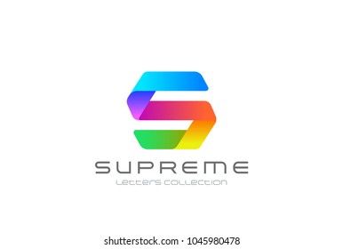 Letter S hexagon shape abstract Logo design vector template. Ribbon font typography corporate business colorful Logotype concept icon.