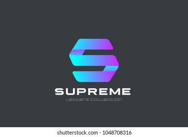 Letter S hexagon shape abstract Logo design vector template. Ribbon font typography corporate business Logotype concept icon.
