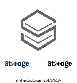 logotipo de la plantilla del vector de almacenamiento de letras S hexagonal
