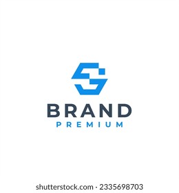 letter s hexagon tech logo design vector