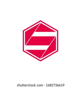 letra s vectores del logotipo de diseño de origami plano hexagonal 3d