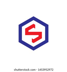 letter s hexagonal geometric logo vector