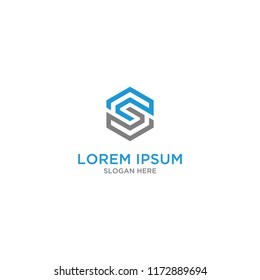 Letter S hexagonal logo design
