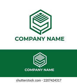 Diseño del logotipo hexagonal de la letra S para la compañía
