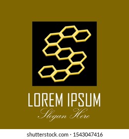 Letter S Hexagonal modern logo style