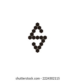 Letra S hexagones, símbolo geométrico de gema vector de logotipo simple