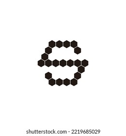 Letra S hexagones, símbolo geométrico hexágono de forma simple vector