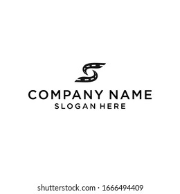letter s with highway logo design vector illustration template