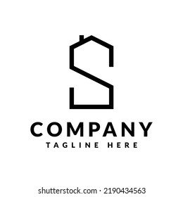letter S home building vector logo design