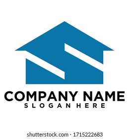 Letter S. Home design concept. Simple logo