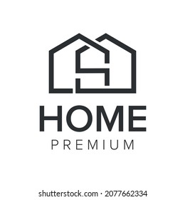 letter S home logo icon vector template