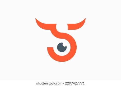 Letter S Horn Logo Design Vector Sign