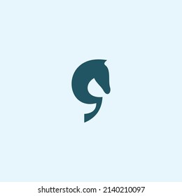 letter s with horse logo design vector silhouette illustration on white background