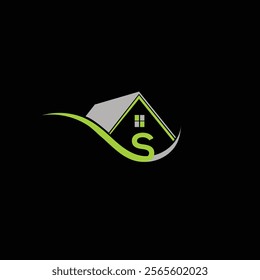 Letter S House Logo Design Template Inspiration, Vector Illustration.