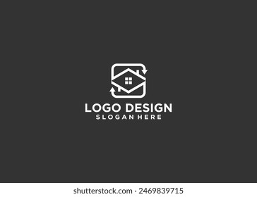 letra s casa logo Vector icono ilustración