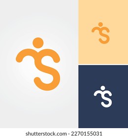 Vector del logotipo de diseño humano de la letra S