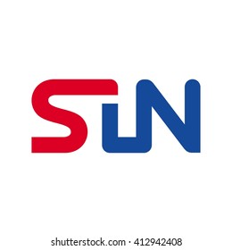 letter S, I, and N logo vector.