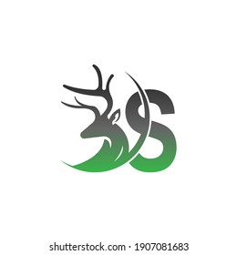 Letter S icon logo with deer illustration design vector