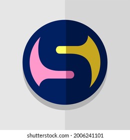 Icono de letra S y plantilla de logotipo. Nuevo diseño y elegante concepto tipográfico. Dos colores. Archivo EPS.