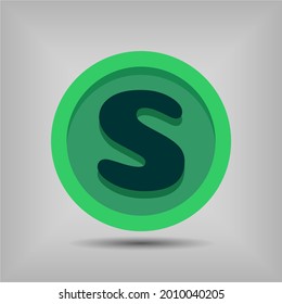 Icono de letra S y plantilla de logotipo. Nuevo diseño y elegante concepto tipográfico. Color verde. Archivo EPS.