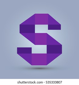 Letter S icon and logo template. Flat design and elegant typographic. Purple