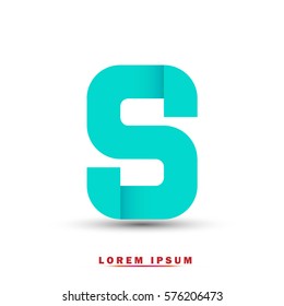 Letter S icon and logo template.  New design, elegant, and simple typographic . blue