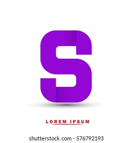 Letter S icon and logo template.  New design, elegant, and simple typographic . purple