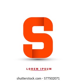 Letter S icon and logo template.  New design, elegant, and simple typographic . orange