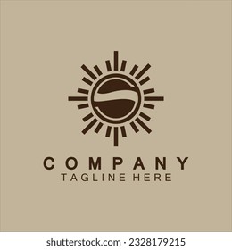 Letter S icon with Sun rays for Sun logo vector design template