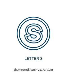 letter s icon. Thin linear letter s outline icon isolated on white background. Line vector letter s sign, symbol for web and mobile