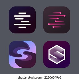 Iconos y logotipo de la letra S