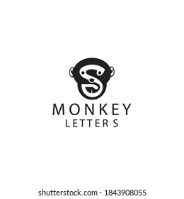 letter s illustration ape creative logo design vector