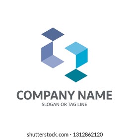 Letter S. industry simple icon technology
