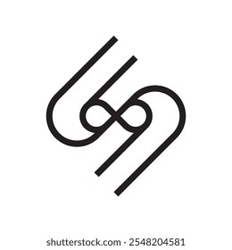 Letter S infinity line minimalist logo design