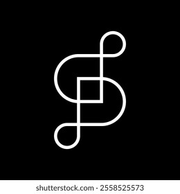 Letter S infinity line minimalist logo