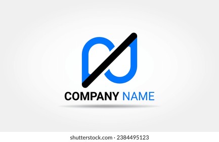 letter S infinity logo design blue and black color. Infinity logo design
