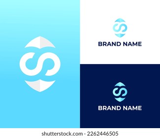Letter s Infinity Shield logo designs concept vector, Secure and Infinity logo symbol icon