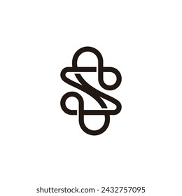 letter s infinity thread wire industrial logo vector 