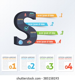 Letter S Infographics Design and Web Elements