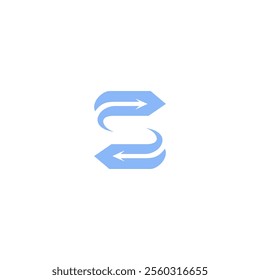 letter s initial with arrows logo icon vector template