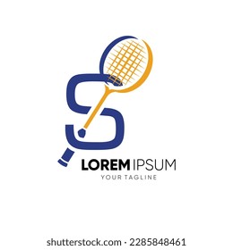 Letter S Initial Badminton Racket Logo Design Vector Icon Graphic Emblem Illustration